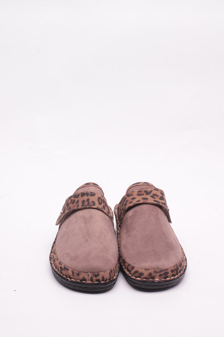 CIABATTA DONNA PELLE/TESS. F.DO GOMMA