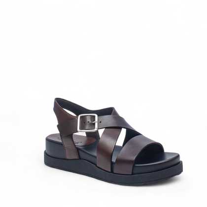 SANDALO DONNA PELLE F.DO GOMMA