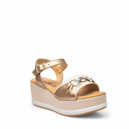 SANDALO DONNA PELLE F.DO GOMMA