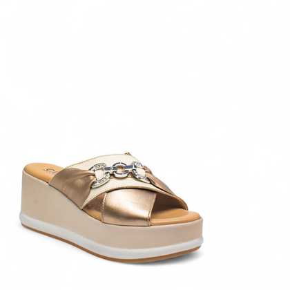 SANDALO DONNA PELLE F.DO GOMMA